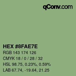Color code: HEX #8FAE7E | qconv.com