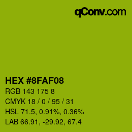 Color code: HEX #8FAF08 | qconv.com