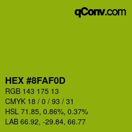 Color code: HEX #8FAF0D | qconv.com