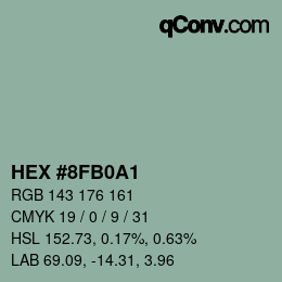 Farbcode: HEX #8FB0A1 | qconv.com