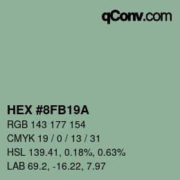 颜色代码: HEX #8FB19A | qconv.com