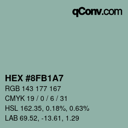 Color code: HEX #8FB1A7 | qconv.com