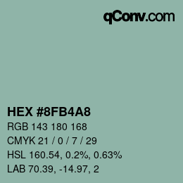 Color code: HEX #8FB4A8 | qconv.com