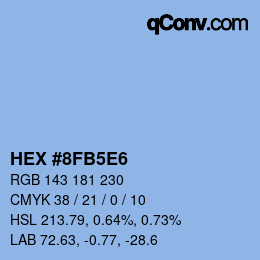 Farbcode: HEX #8FB5E6 | qconv.com