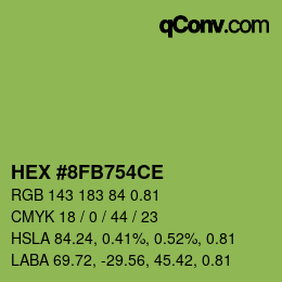 Farbcode: HEX #8FB754CE | qconv.com