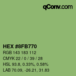 Color code: HEX #8FB770 | qconv.com