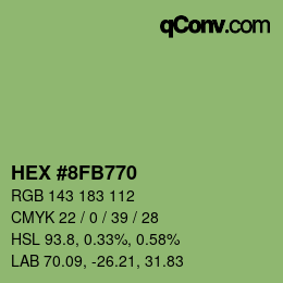 Color code: HEX #8FB770 | qconv.com