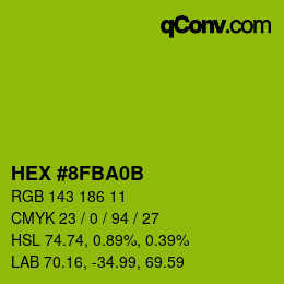 Color code: HEX #8FBA0B | qconv.com