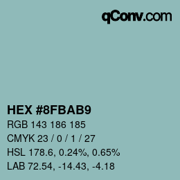 Color code: HEX #8FBAB9 | qconv.com