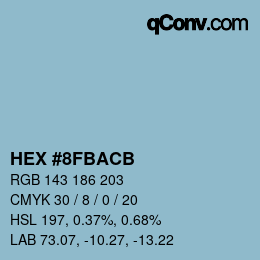 Color code: HEX #8FBACB | qconv.com