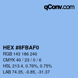 颜色代码: HEX #8FBAF0 | qconv.com