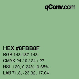 Color code: HEX #8FBB8F | qconv.com