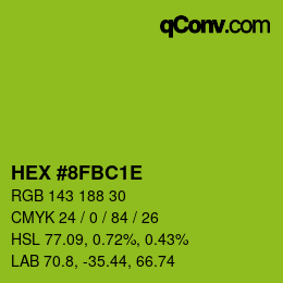 Color code: HEX #8FBC1E | qconv.com