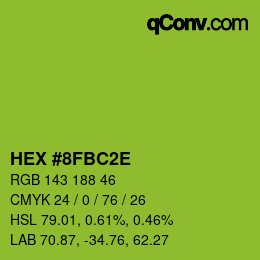 Color code: HEX #8FBC2E | qconv.com