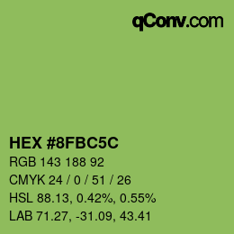 カラーコード: HEX #8FBC5C | qconv.com