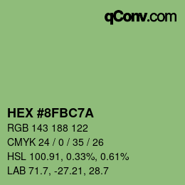 Color code: HEX #8FBC7A | qconv.com