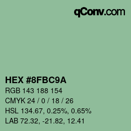 Color code: HEX #8FBC9A | qconv.com
