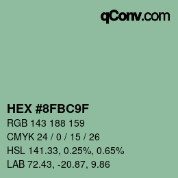 Color code: HEX #8FBC9F | qconv.com
