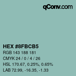 Color code: HEX #8FBCB5 | qconv.com