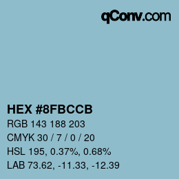 Color code: HEX #8FBCCB | qconv.com
