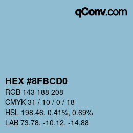 Color code: HEX #8FBCD0 | qconv.com