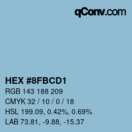カラーコード: HEX #8FBCD1 | qconv.com