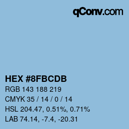 颜色代码: HEX #8FBCDB | qconv.com
