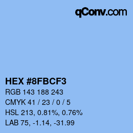 カラーコード: HEX #8FBCF3 | qconv.com