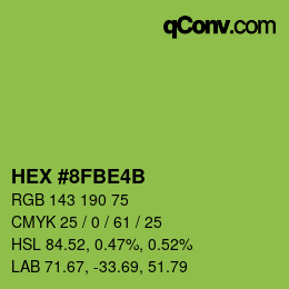 カラーコード: HEX #8FBE4B | qconv.com