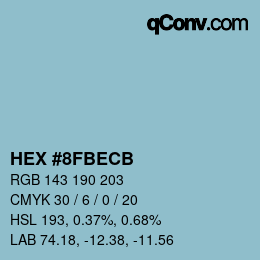 Color code: HEX #8FBECB | qconv.com