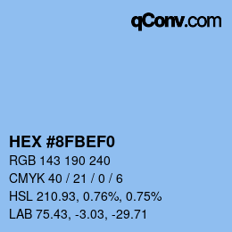 颜色代码: HEX #8FBEF0 | qconv.com