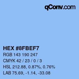 Código de color: HEX #8FBEF7 | qconv.com