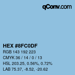 Color code: HEX #8FC0DF | qconv.com