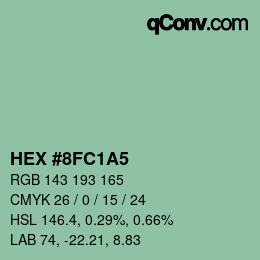 カラーコード: HEX #8FC1A5 | qconv.com