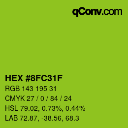 Farbcode: HEX #8FC31F | qconv.com