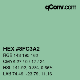 颜色代码: HEX #8FC3A2 | qconv.com