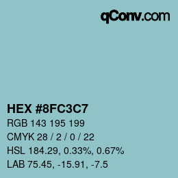 Color code: HEX #8FC3C7 | qconv.com