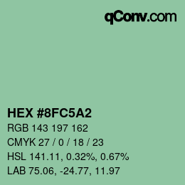 カラーコード: HEX #8FC5A2 | qconv.com