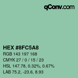 Color code: HEX #8FC5A8 | qconv.com