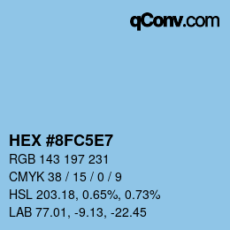 颜色代码: HEX #8FC5E7 | qconv.com
