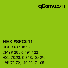 颜色代码: HEX #8FC611 | qconv.com