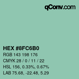 Color code: HEX #8FC6B0 | qconv.com