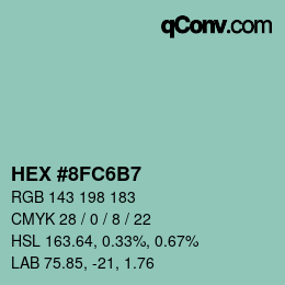 Color code: HEX #8FC6B7 | qconv.com