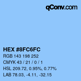 Farbcode: HEX #8FC6FC | qconv.com