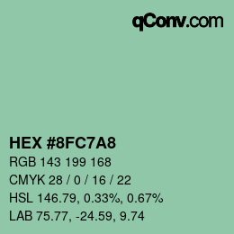 颜色代码: HEX #8FC7A8 | qconv.com