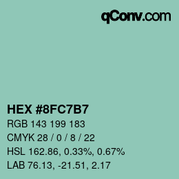 颜色代码: HEX #8FC7B7 | qconv.com