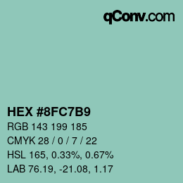 颜色代码: HEX #8FC7B9 | qconv.com