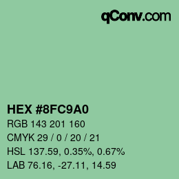 カラーコード: HEX #8FC9A0 | qconv.com