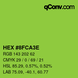 Color code: HEX #8FCA3E | qconv.com