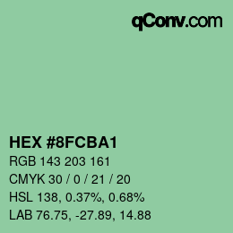 Color code: HEX #8FCBA1 | qconv.com